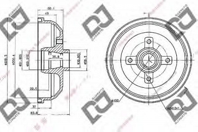 DJ PARTS br1053 -  Тормозной барабан